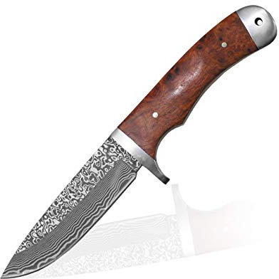 Max Fuchs Damastmesser, Lederscheide, rote Quittenholzeinlage
