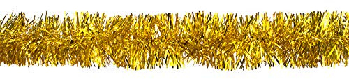 Weihnachtsgirlande Lametta 5cm x 3 Meter Lamettagirlande Baumgirlande Christbaumdeko Gold