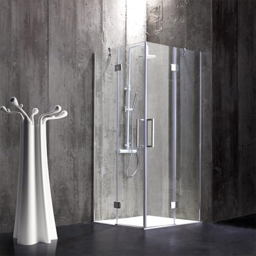 Kiamami Valentina - Cabine de douche transparente 80x80 en verre 6 mm sans cadre | London