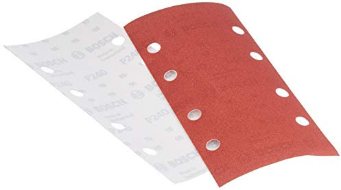 BOSCH 10 Fogli Orbitale 93x185 G240 8 Fori