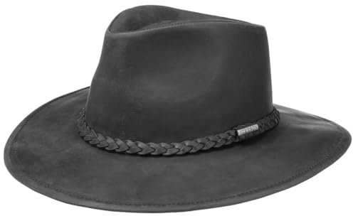 Stetson Buffalo Leather Westernhut Lederhut Damen Herren Cowboyhut Sommer Winter Rodeohut wasserabweisend Regenhut