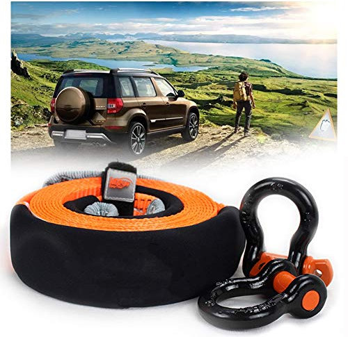 PKW PLUS 5 Meter Abschleppseile, Abschleppgurt Heavy Duty 4 × 4, mit 2 Sicherheitshaken Und Aufbewahrungstasche, Abschleppgurt für Auto/SUV/Landwirtschaftsfahrzeug (Size : 8t/5m)