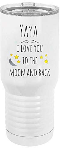 Yaya Mug de voyage isotherme à double paroi en acier inoxydable avec couvercle transparent Blanc
