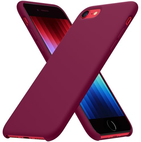 ORNARTO für iPhone SE 2020/2022 Hülle aus Silikon 4,7 Zoll - Weinrot | Premium Flüssigsilikon, dünne Handyhülle, weich und griffig, tolle Haptik, stoß- und kratzfest, große Farbauswahl