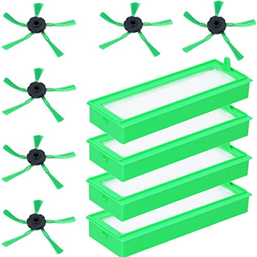 McFilter I 10-tlg. Set geeignet für Vorwerk Kobold VR300 VR200 Filter Bürsten Set Kobold Saugroboter Staubsauger, bestehend aus 4 Stk. Feinfiltern + 6 Stk. Seitenbürsten, Ersatzteilset