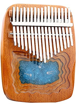 Hearda Kalimba 17 Schlüssel Daumen Klavier, Kalimba Instrument für Anfänger Kinder mit Stimmhammer, Harz Micro Landschaft Daumenklavier Fingerklavier Kalimba Musik Geschenk (B. Qualle)