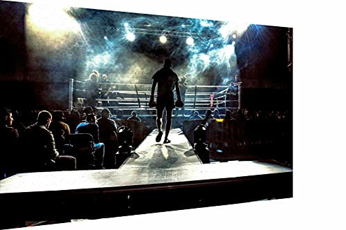 Magic Canvas Art - Bilder Sport Boxen Motivation Leinwandbild 1- teilig Hochwertiger Kunstdruck modern Wandbilder Wanddekoration Design Wand Bild, Größe: 120x 80 cm