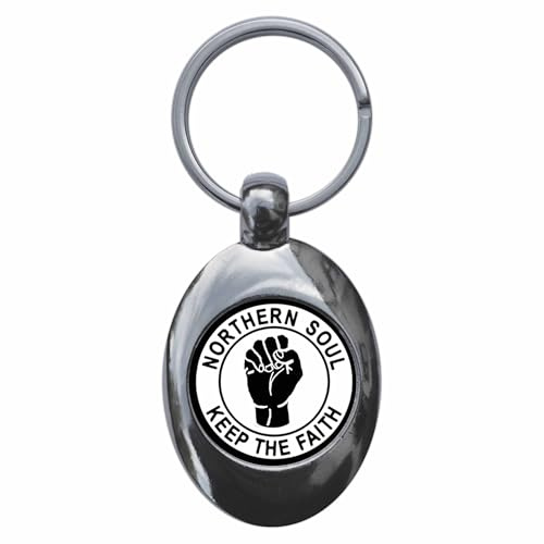 Ozorath Northern Soul Keep The Faith Keyring with Trolley Coin