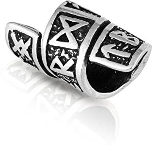 NKlaus 4,7g Bartperle Runenreihe Futhark Ø-innen 6mm 925 Sterling Silber Keltisch 3558