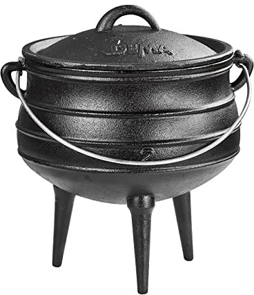 BBQ-Topf/Dutch Oven Schmortopf Gusseisen Topf 6 l für Lagerfeuer Feuerstelle