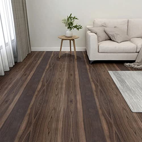 HOMIUSE Piastrelle in PVC, autoadesive, 20 pezzi, 1,86 m², colore marrone scuro, in PVC, autoadesive, per cucina, soggiorno