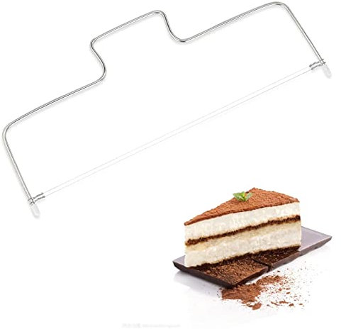 WENRENMK Taglia Torta, Taglia Torta in Acciaio Inox, Regolabile in Altezza (32cm/Due Fili), Adatta per Casa, Cottura, Pasticceria