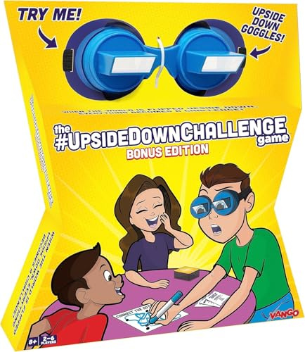 Vango The Original UpsideDownChallenge Game for Family & Kids - Fun Challenges with Upside Down Goggles - Hilarious for Game Night & Parties - 2-6 Players, Ages 8+ (Bonus Edition)