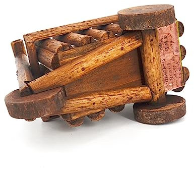 GANAZONO Ländlicher Blumentopf Dekorativer Tischübertopf Bauernpflanze Rustikaler Schubkarren-pflanzer Pflanzgefäße Im Freien Rustikaler Übertopf Schreibtischaufsatz Anlage Wagen Bambus