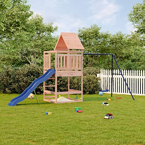 Tidyard Set da Gioco,da Giardino,Esterno,con Scivolo e Altalena,con Tetto,in Legno di Douglas,482x206x264 cm,Giochi Giardino,Parco Giochi Esterno,Altalena,Scivolo,da Giardino in Legno