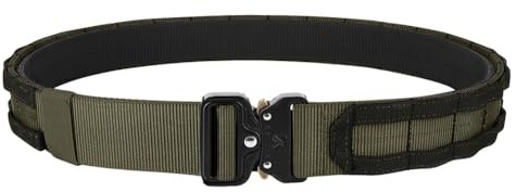 KRYDEX GEAR Taktischer Gürtel mit Schnellverschluss 1,75 Zoll Taktischer Gürtel mit 1,5 Zoll Innengürtel Schwerlast Molle Gürtels Arbeitsgürte Hochleistungsgürtel für Herren (RG+BK, L)