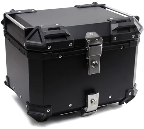 CGLYYDS Bauletto per Moto, Moto Valigia Top Case in Alluminio 36/45/55/65/80/100 Litri Bauletti per Casco, Robusto e Facile,Black-36L