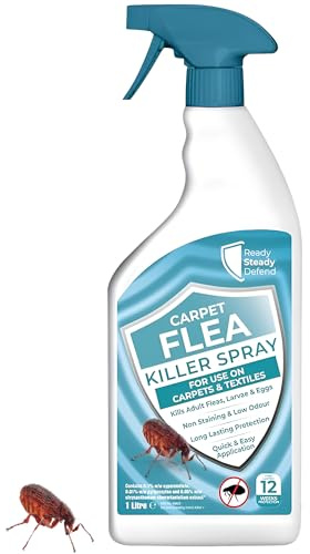 Carpet Flea Killer Spray - 1L - Effective Flea Spray for The Home, Powerful Flea Treatment for House Carpets, Household Treatment, Flea Killer for Home, Long-Lasting Flea Control, Up to 3 Months