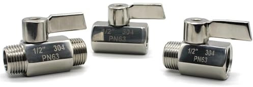 PN63 SS316L Edelstahl NPT Außenkugelhahn PN63 Kugelhähne 1/8 1/4 Zoll BSPT Gewinde Mini-Kugelhähne Kugelhähne 1/2 3/4 Zoll(1/2,BSP_MALE X MALE_SS316)