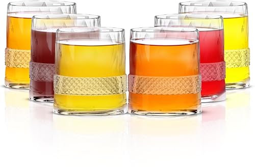 Elite Collection Crystal Tumbler Glasses 350ML - Lead-Free, Cut Transparent Design - Elegant Drinkware for Home, Restaurants & Kitchen - Perfect Drinking Gift Set of 6 in Gift Box