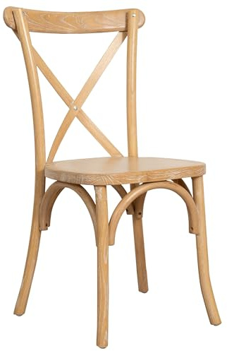 Biscottini Silla de cocina vintage de madera de fresno, 42 x 43 x 88 cm (largo x ancho x alto) – Sillas de comedor – Sillón con acabado natural