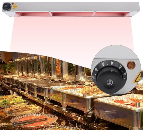 VFDZ Lampe Chauffante Cuisine Professionnelle, Température Réglable 30-80℃ | Suspendu Lampe Chauffe Plat Cuisine Restaurant Acier Inoxydable, Lampe Chauffante Alimentaire Restaurant, Hôtels et Buffets