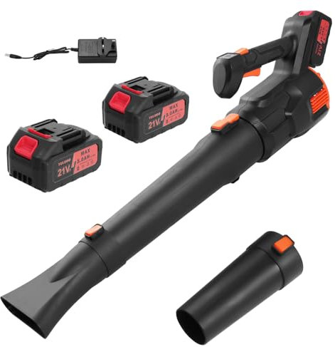 Cordless Leaf Blower 21V 150mph Powerful Air Blower, Portable Handheld Leaf Blower with Extension Tubes, 3-Speed Control,3000mAh Battery Fast Charger for Garden, Patio, Lawn