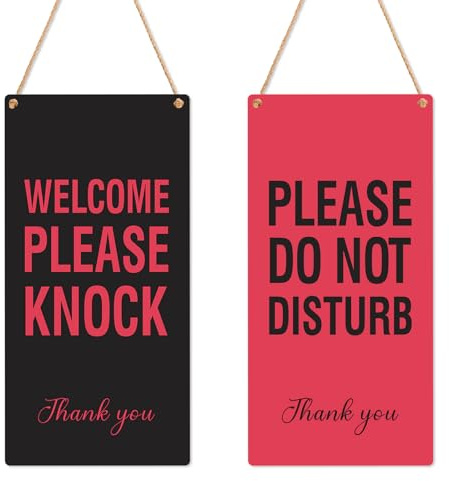 ‎posionks Bitte Nicht StöRen Schild Oder Willkommen Schild Deko Schild Do Not Disturb Wendbares doppelseitiges Schild für Büro Unternehmen Kliniken Behandlungen 20 x 10 cm Acryl Hängeplakette