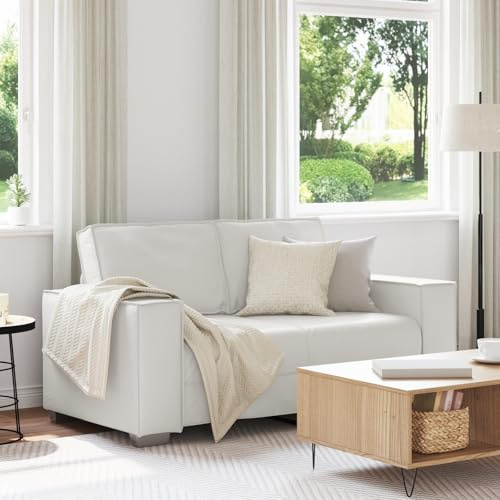 vidaXL Divano a due posti Bianco 160 cm Pelle Sintetica, Soggiorno, divano moderno, poltrona elegante, design rettangolare, ecopelle resistente, posti morbidi, seduta ergonomica