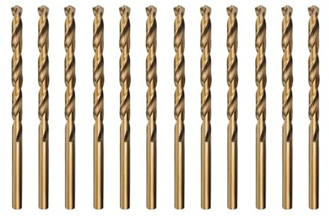 Misuyue 1mm M35 Cobalt Bohrer, 12 Stück HSS Metallbohrer Set, Stahlbohrer | Spiralbohrer, Eisenbohrer, Stahlbeton Bohrer für Edelstahl Metall Gusseisen Aluminium Holzbohrer