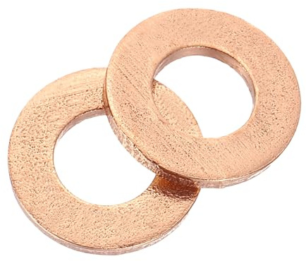 QUARKZMAN Rondelles Metal, 36 Pièces 6mm ID x 12mm OD x 1.5mm Hauteur Rondelles Plates en Cuivre, Bagues de Montage pour Vis, Boulons, Écrous, Accessoires, Charnières de Porte