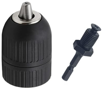 Mandril de perforación sin llave de 2-13 mm, adaptador de cambio rápido de rosca de 1/2-20, broca hexagonal de 1/4 para llave de impacto (adaptador hexagonal para mandril)