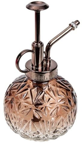 JOINPAYA Spruzzatore a Pressione Creativo in Vetro Decorato Neve per Annaffiatura Piante Succulente 240ml Leggero per Giardinaggio Interno ed Esterno Marrone