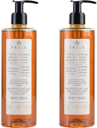PRIJA Haut- & Haarshampoo Duschgel mit Ginseng vitalisierend 2x 380ml