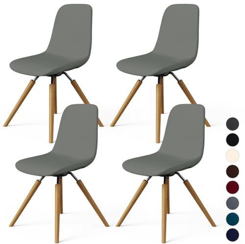 Dioxide Stuhlhussen 4er Set Stretch Stuhlhussen für Esszimmerstühle, Abnehmbarer Waschbarer Stühle Schutz Dekoration Stuhlbezug für Haus, Küche, Hotel, Bankett, Hochzeit, Party(Grau)