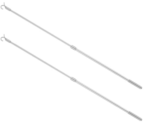 PartyKindom 2 Pezzi Asta Telescopica per Tende Alluminio Regolabile Poles per Tende e Tapparelle con Rotazione Design e Facile Manovrabilità