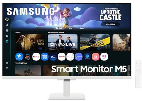 Samsung LS32FM501UXXU 32 Full HD HDR10 Smart Monitor with Speakers - White - 1920x1080, USB, HDMI, WiFi, Bluetooth, Remote Control, Smart Hub for TV streaming, Catch Up Apps and Gaming Hub