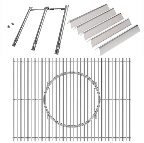 WELL GRILL 7636 Flavorizer Bars & rostfritt stål brännare och 44,5 cm grillgaller med rund inbyggd gasgrill reservdelar för Weber Spirit I & II E/S 310 320 330-serien