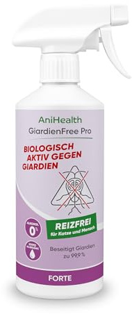 Giardien Hygiene-Spray Katze | tötet 99,9% Giardien + Zysten bei der ersten Anwendung auf Flächen, Gegenständen, Körperstellen | R E I Z F R E I durch Bioseptika HOCl – GiardienFree Pro 500ml