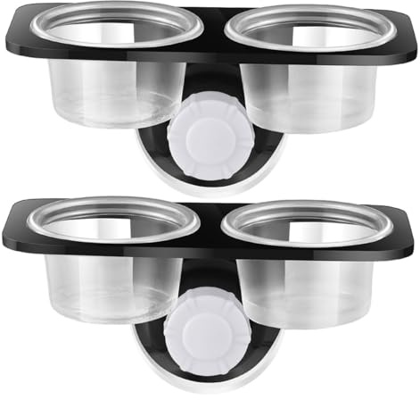 UTHCLO 2 pièces Bol Eau Nourriture pour Reptiles à Double Compartiment avec Ventouses Résistant et Facile à Installer pour Tortues Geckos et Petits Reptiles
