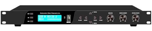 QINGHEDZSW Karaoke Professional Digitaler Audio-Prozessor, Mikrofon-Anti-Howling-Audio-Prozessor, 3-Mikrofon-Kanal-Design, 5-Kanal-Ausgang, mit HD-Display, für Lautsprecher, Heimkino