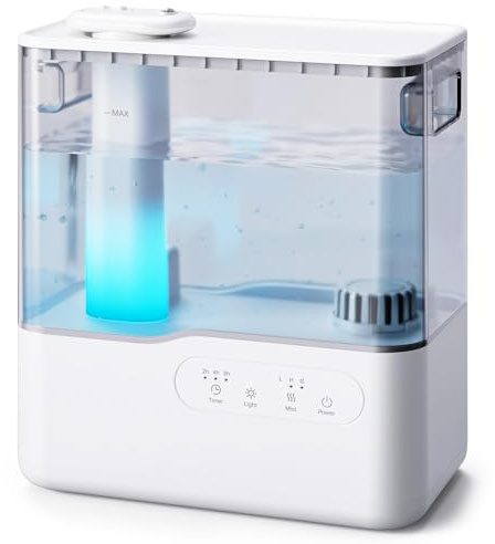 AROEVE Humidificador de Aire 5L, Ultrasónico Top-Fill Niebla Fría con Difusor de Aromas, Luz Ambiental, Temporizador, 36H Duración, 25dB Silencioso Humidificador para Hogar, Guardería, Bebés y Plantas