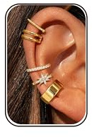 MILACOLATO 5 Paar Ear Cuff für Damen Ohrringe Ohrklemme Fake Piercing Ohrringe Ohne Ohrloch Ohrclips 14K Vergoldet Fake Helix Knorpel Ohrmanschette Verstellbare Earcuff Gold/Silber in Geschenkbox-AG