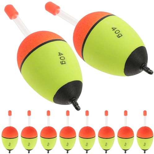 TOYANDONA 10 Stück Schwimmende Schaumstoffposen mit Nachtleuchtstab Angelzubehör für Meeresangeln Eva 40g Hoher Auftrieb Sichtbar und Robust