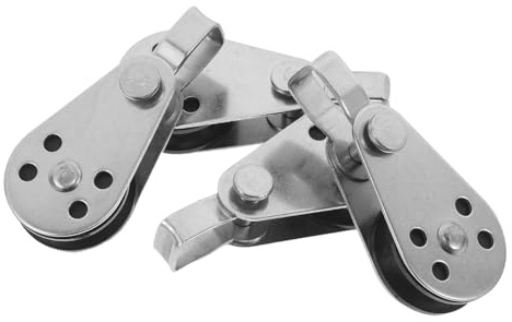 CORHAD Puleggia in Acciaio Inox per Impieghi Gravosi 4 Pezzi, Meccanismo Girevole per Barche a Vela e Kayak, Blocco Puleggia Marina per Sollevamento Cavi e Ancoraggio, Accessori Nautici