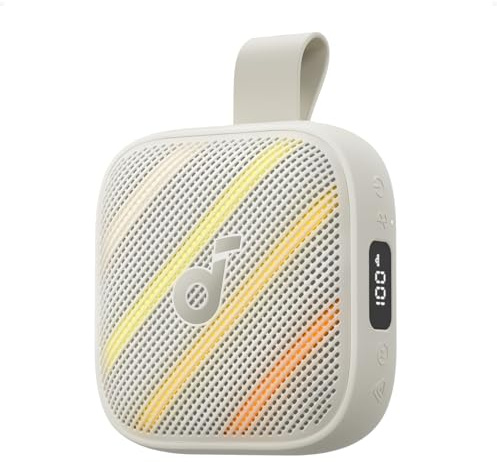 Soundcore Anker Boom Go 3i Portable Bluetooth Speaker, 15W Punchy Sound, 24H Playtime, IP68, BassUp 2.0, Emergency Charging, Bluetooth 6.0, Waterproof Speaker for Hiking/Cycling/Camping (Beige)