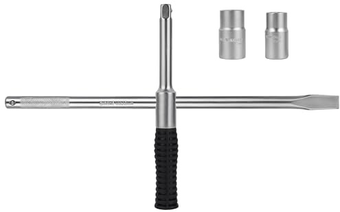 SUMEX Llave Rotatoria para Ruedas 17-19-21-23 mm Llave Cruz 380 mm en Acero Cromo Vanadio, Resistente y Fácil de Usar