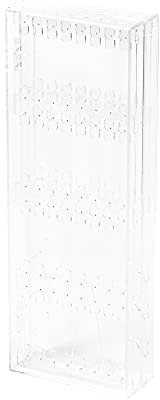 Compactor Porte-Bijoux Vertical, pour Boucles d'oreilles et Colliers, Transparent, Polystyrène, Diamètre 21.2 x 2 x H. 28.3 cm, RAN6042