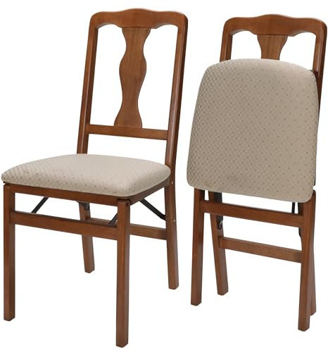 Stakmore Queen Anne Folding Chair Finish, Set of 2, Fruitwood