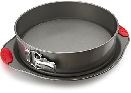 Boxiki Kitchen Molde de repostería desmontable antiadherente de 10 pulgadas, molde profesional de resorte y horneado de cheesecake, molde para pastel a prueba de fugas con asas de silicona